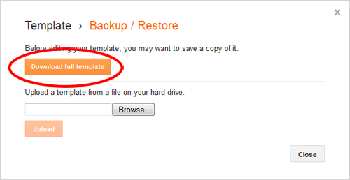 how to backup your blogger template