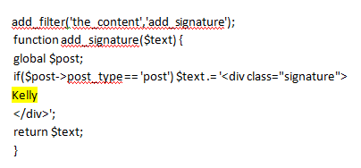 Add a Signature to WordPress posts