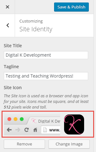 Adding your favicon to WordPress Site Identity