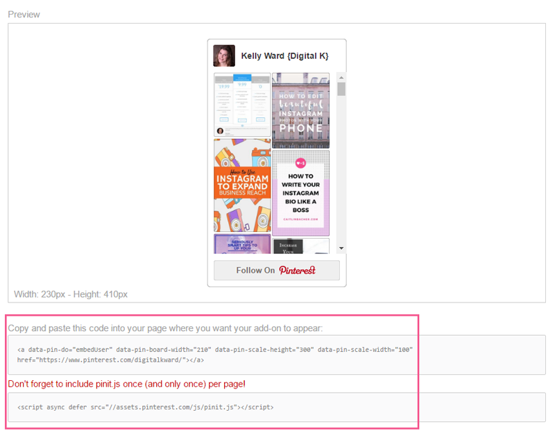 How to Add your Pinterest Profile to your Blog's Sidebar