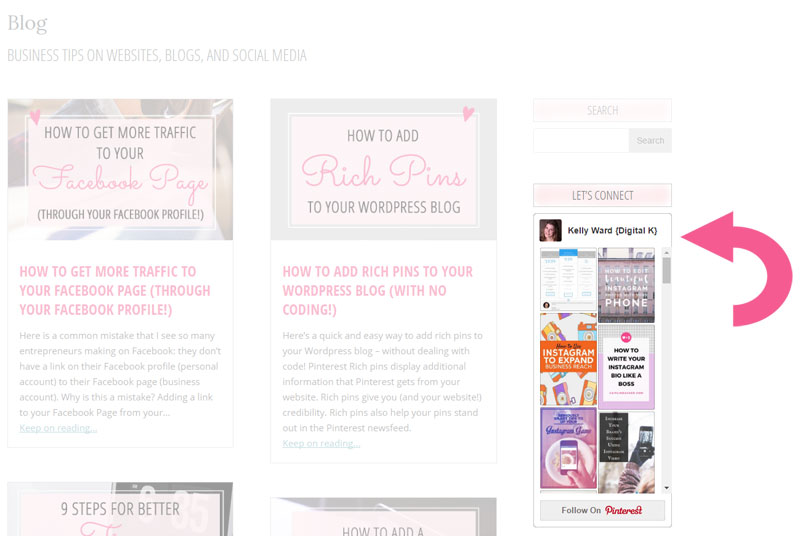 How to Add your Pinterest Profile to your Blog's Sidebar