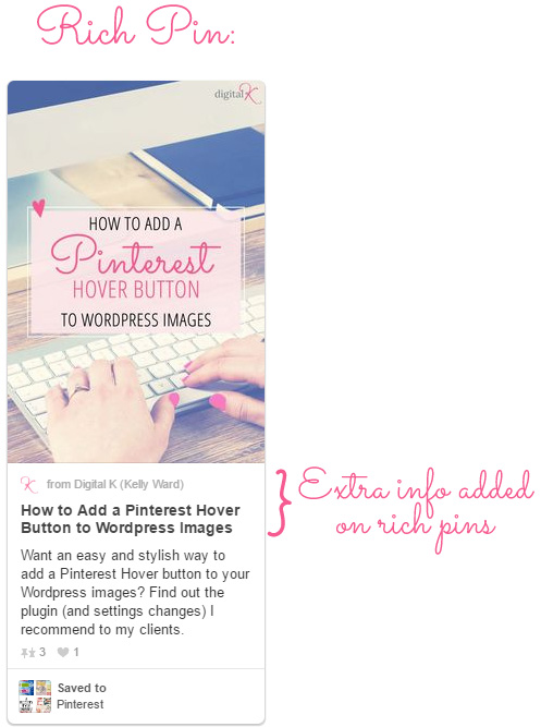 Pinterest Rich Pins display extra info from your blog