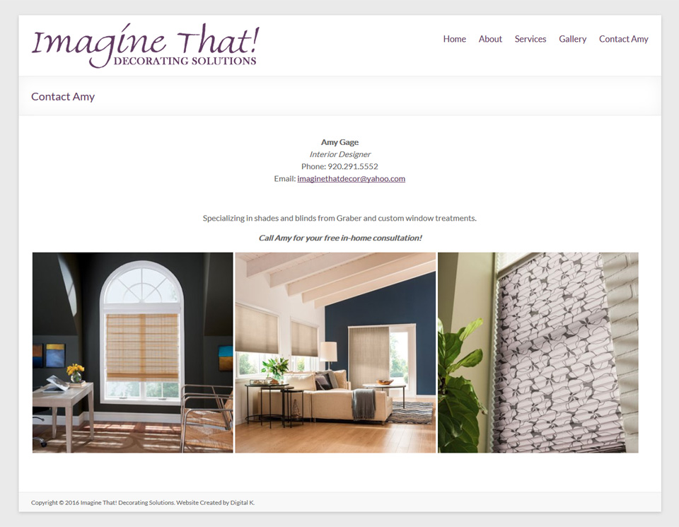 interior designer website design in WordPress