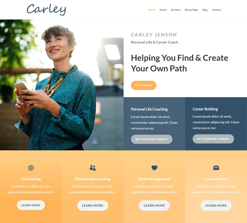 Customizable Website: Carley