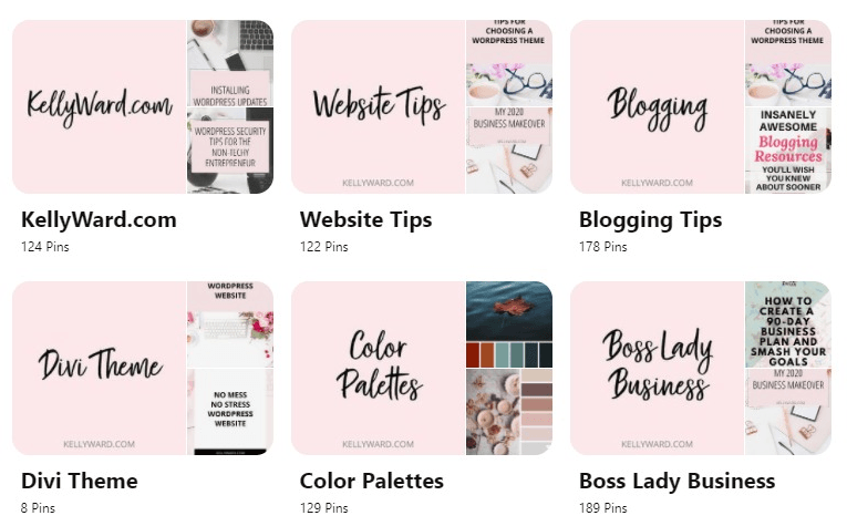 Pinterest boards with custom board covers