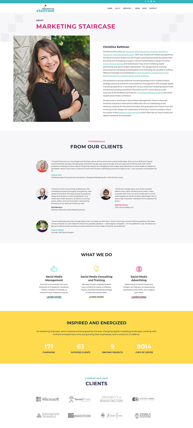 Marketing Agency Web Design - About Page
