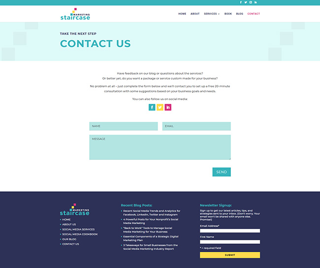 Marketing Agency Web Design - Contact Page