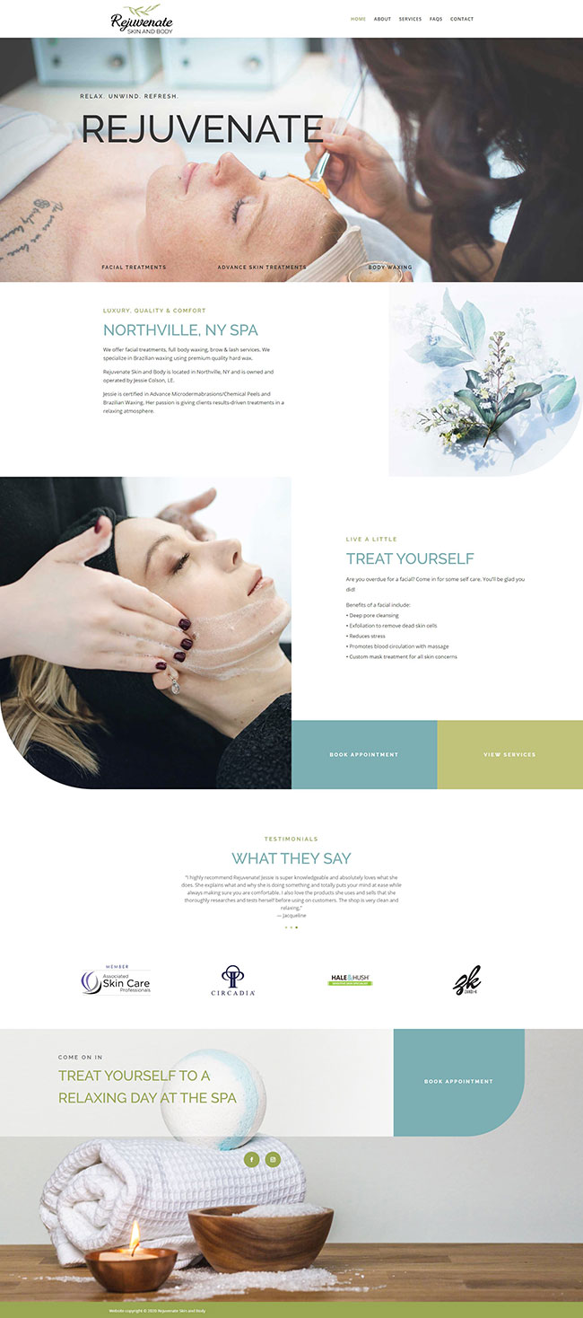 Spa Web Design - Home Page